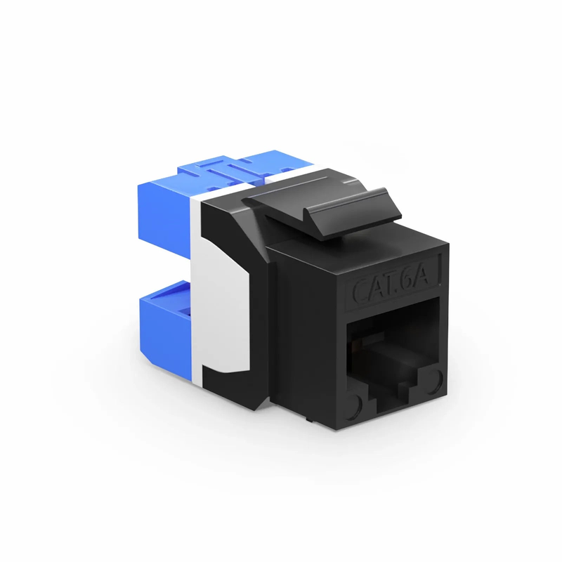 SFPS Cat6a RJ45 (8P8C) Unshielded Punch Down Keystone Jack Module, Black (10 pcs/Pack) SFPS
