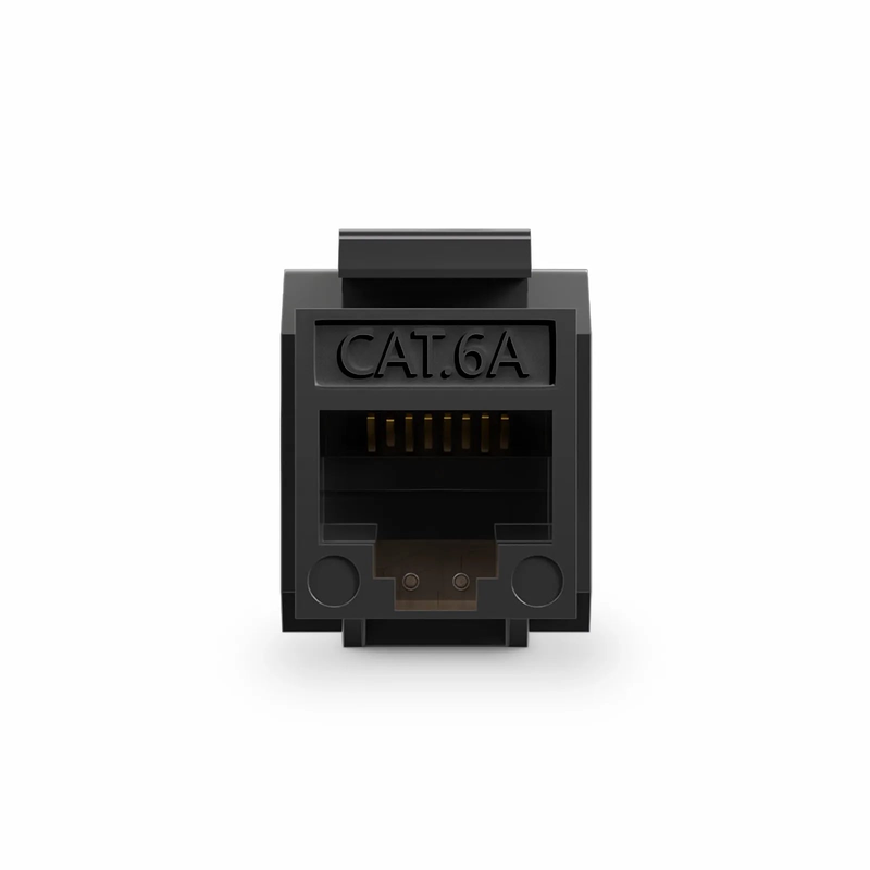 SFPS Cat6a RJ45 (8P8C) Unshielded Punch Down Keystone Jack Module, Black (10 pcs/Pack) SFPS