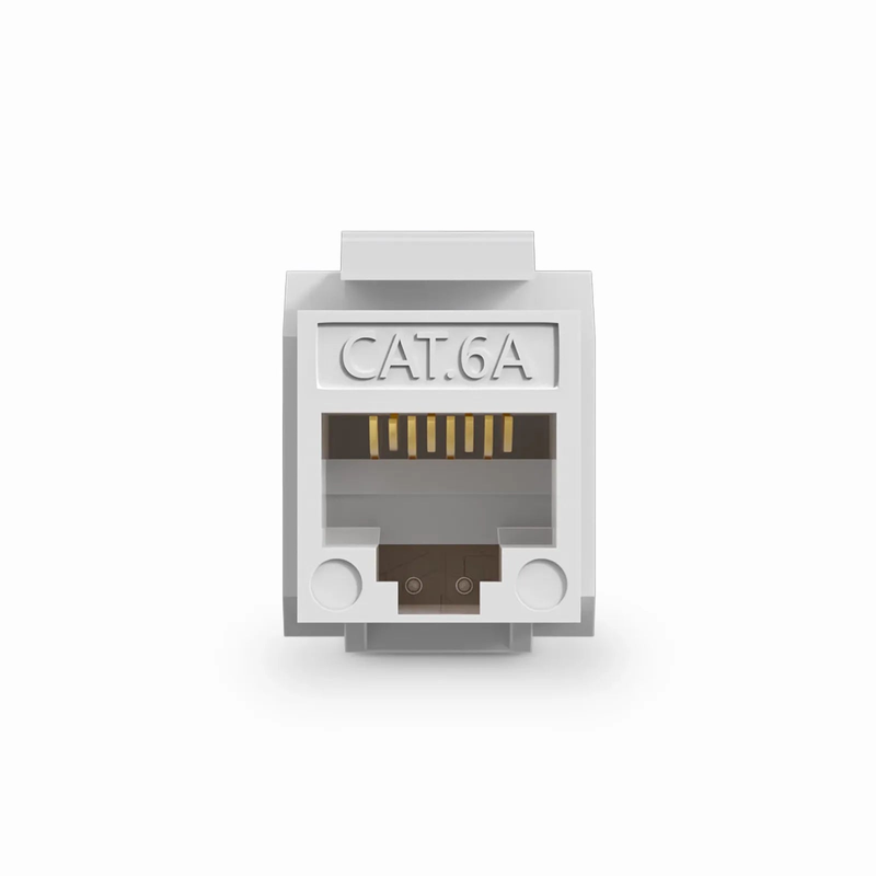 SFPS Cat6a RJ45 (8P8C) Unshielded Punch Down Keystone Jack Module, White (10 pcs/Pack) SFPS