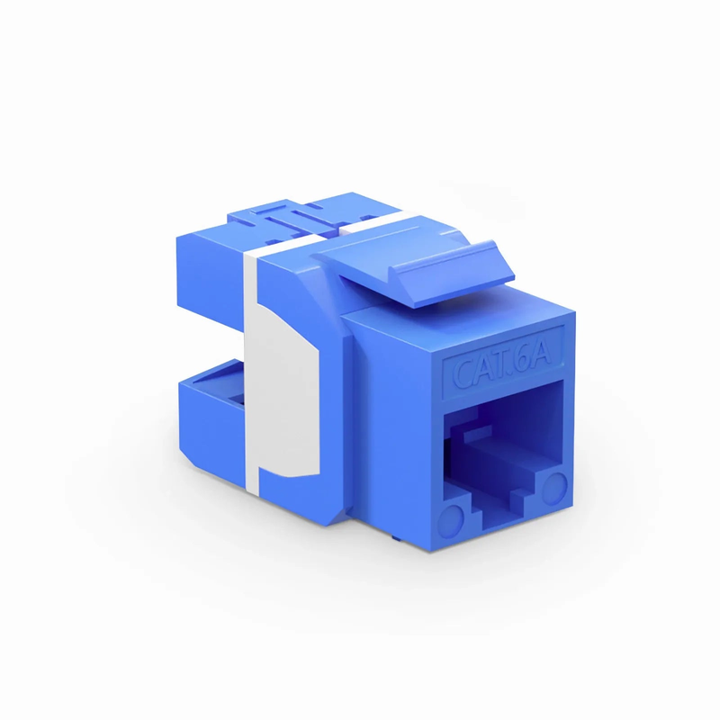 SFPS Cat6a RJ45 (8P8C) Unshielded Punch Down Keystone Jack Module, Blue (10 pcs/Pack) SFPS