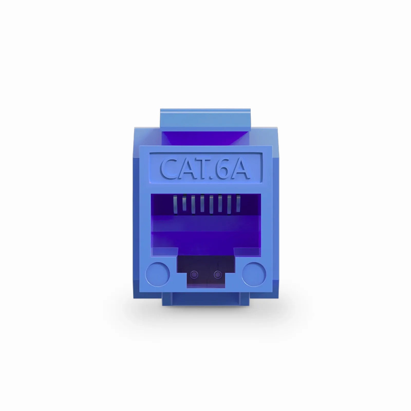 SFPS Cat6a RJ45 (8P8C) Unshielded Punch Down Keystone Jack Module, Blue (10 pcs/Pack) SFPS