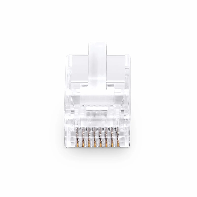 SFPS Cat6 RJ45 Pass Through Modular Plugs, Unshielded Network Connectors for 24AWG Twisted Pair Solid or Stranded Cable (50/Pack) SFPS