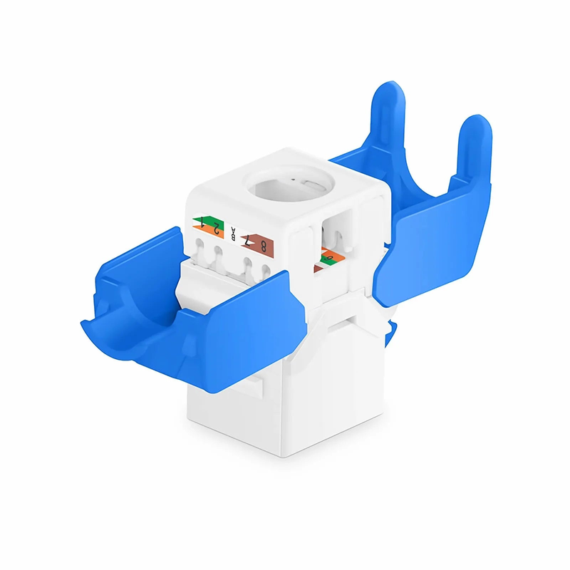 SFPS Cat6a RJ45 (8P8C) Unshielded Toolless Keystone Jack Module, White (10 pcs/Pack) SFPS