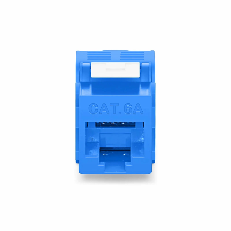 SFPS Cat6a RJ45 (8P8C) Unshielded Toolless Keystone Jack Module, Blue (10 pcs/Pack) SFPS