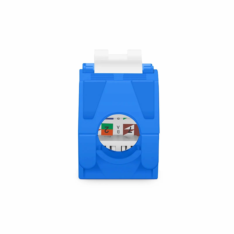 SFPS Cat6a RJ45 (8P8C) Unshielded Toolless Keystone Jack Module, Blue (10 pcs/Pack) SFPS