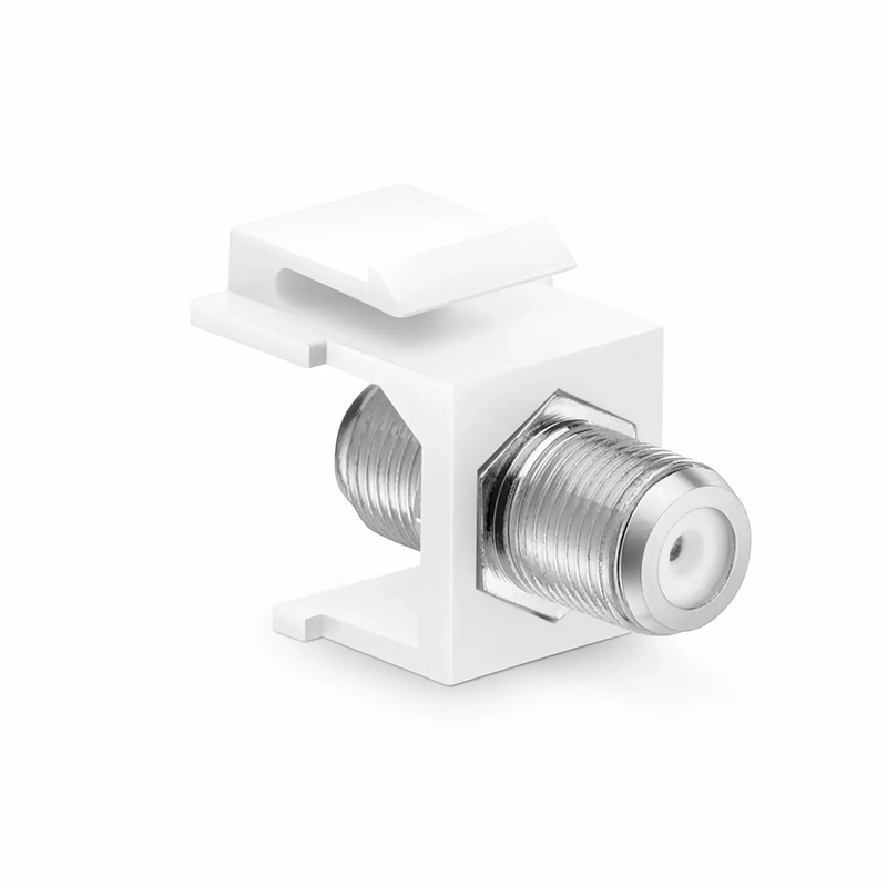 SFPS Feedthrough SyncEase F-Connector, Nickel-Plated, White Housing SFPS