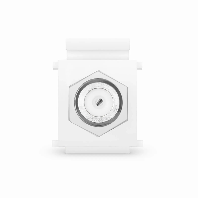 SFPS Feedthrough SyncEase F-Connector, Nickel-Plated, White Housing SFPS