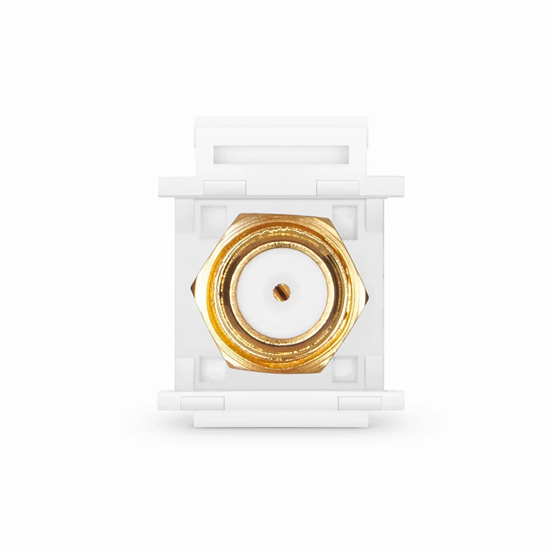 SFPS Feedthrough SyncEase F-Connector, Gold-Plated, White Housing SFPS
