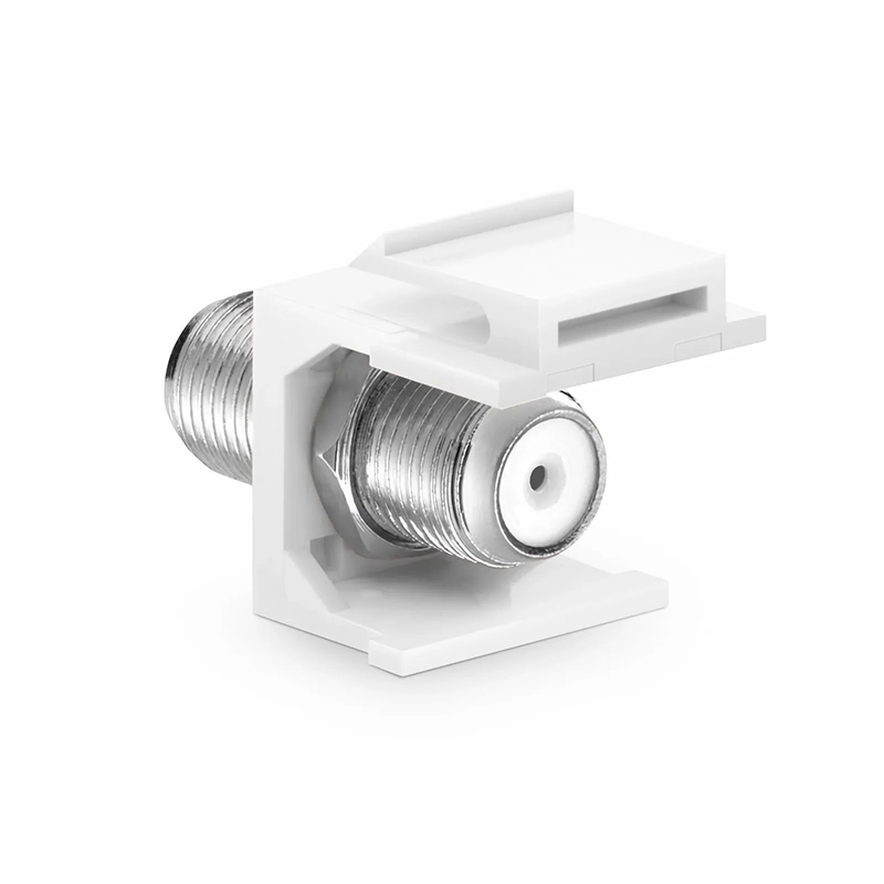 SFPS Feedthrough SyncEase F-Connector, Nickel-Plated, White Housing SFPS