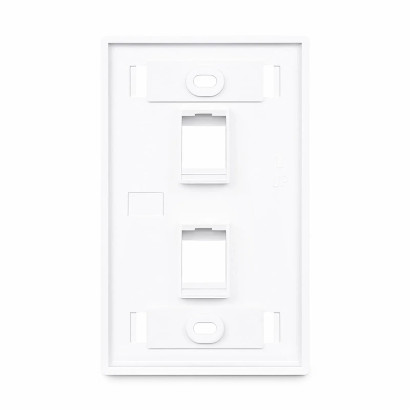 SFPS Single Gang Keystone Faceplate, Label Pockets, 2 Ports, White, 4.49'' x 2.76'' SFPS