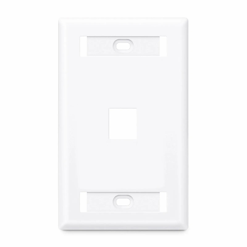 SFPS Single Gang Keystone Faceplate, Label Pockets, 1 Port, White, 4.49'' x 2.76'' SFPS