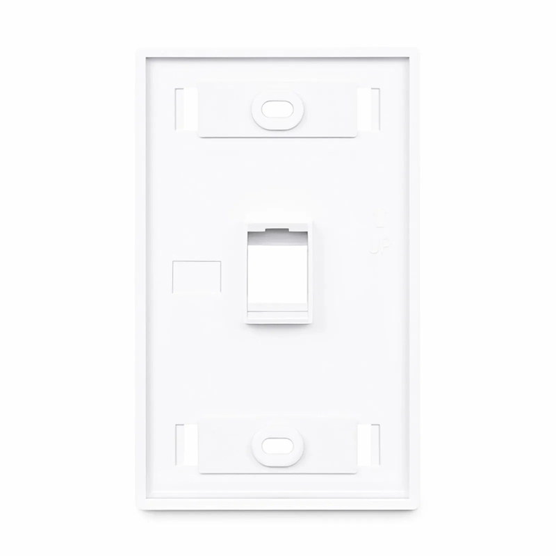 SFPS Single Gang Keystone Faceplate, Label Pockets, 1 Port, White, 4.49'' x 2.76'' SFPS
