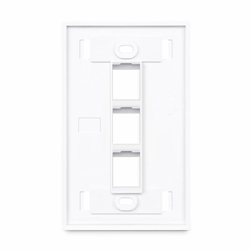 SFPS Single Gang Keystone Faceplate, Label Pockets, 3 Ports, White, 4.49'' x 2.76'' SFPS