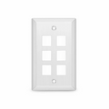 SFPS SyncEase Stainless Steel Six Port Keystone Single Gang Wall Plate SFPS