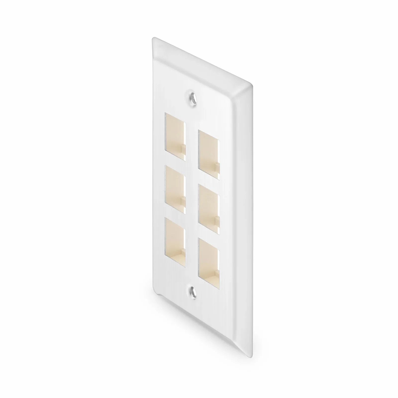 SFPS SyncEase Stainless Steel Six Port Keystone Single Gang Wall Plate SFPS
