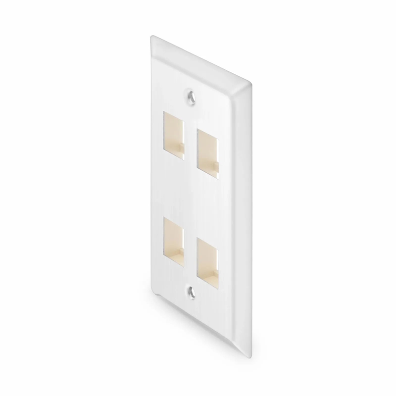 SFPS SyncEase Stainless Steel Four Port Keystone Single Gang Wall Plate SFPS