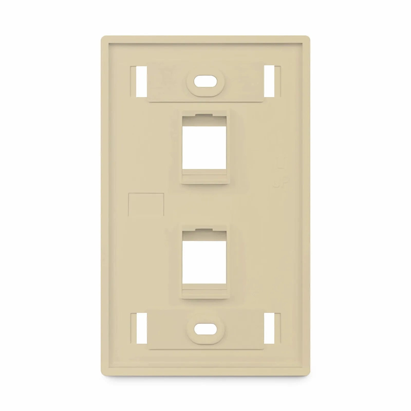 SFPS SyncEase Single Gang Two Port Keystone Faceplate, Label Pockets, Ivory SFPS