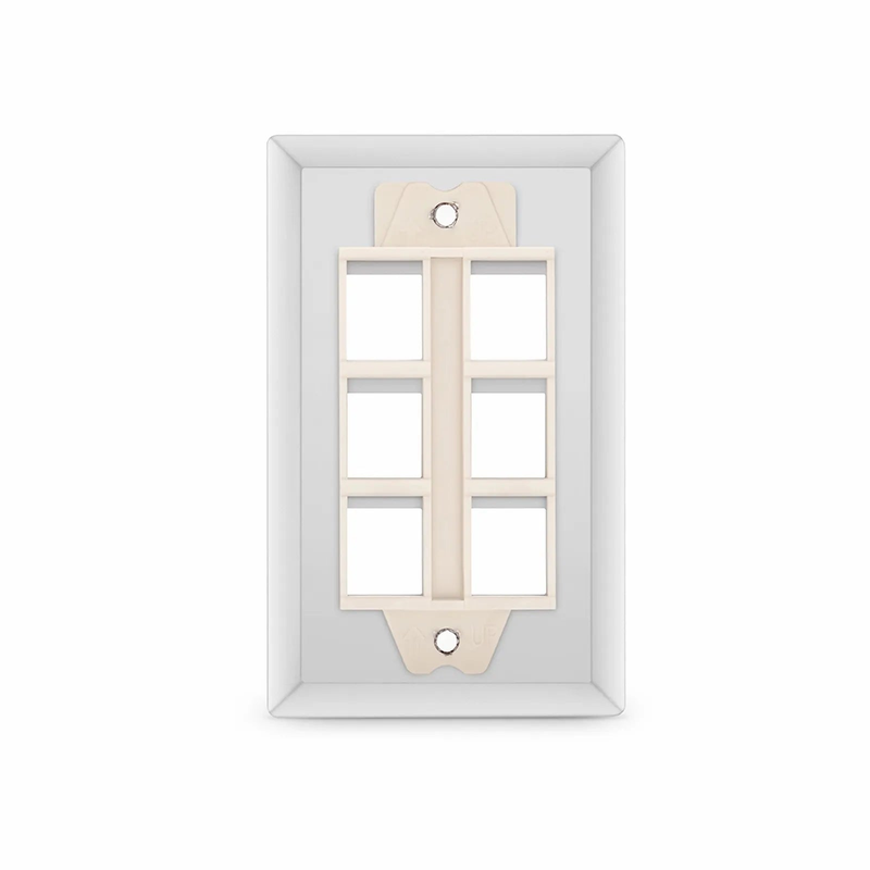 SFPS SyncEase Stainless Steel Six Port Keystone Single Gang Wall Plate SFPS