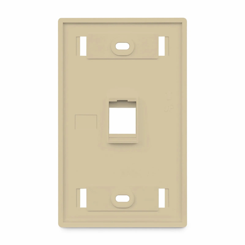 SFPS SyncEase Single Gang One Port Keystone Faceplate, Label Pockets, Ivory SFPS