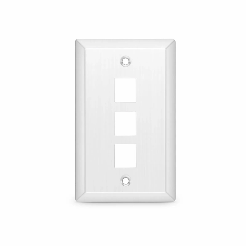 SFPS SyncEase Stainless Steel Three Port Keystone Single Gang Wall Plate SFPS