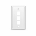 SFPS SyncEase Stainless Steel Three Port Keystone Single Gang Wall Plate SFPS
