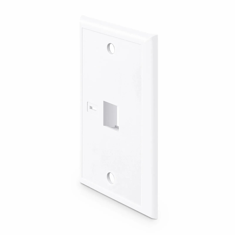 SFPS Single Gang Keystone Faceplate, Computer and Telephone Identification Icons, 1 Port, White, 4.49'' x 2.76'' SFPS