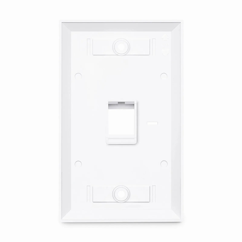 SFPS Single Gang Keystone Faceplate, Computer and Telephone Identification Icons, 1 Port, White, 4.49'' x 2.76'' SFPS