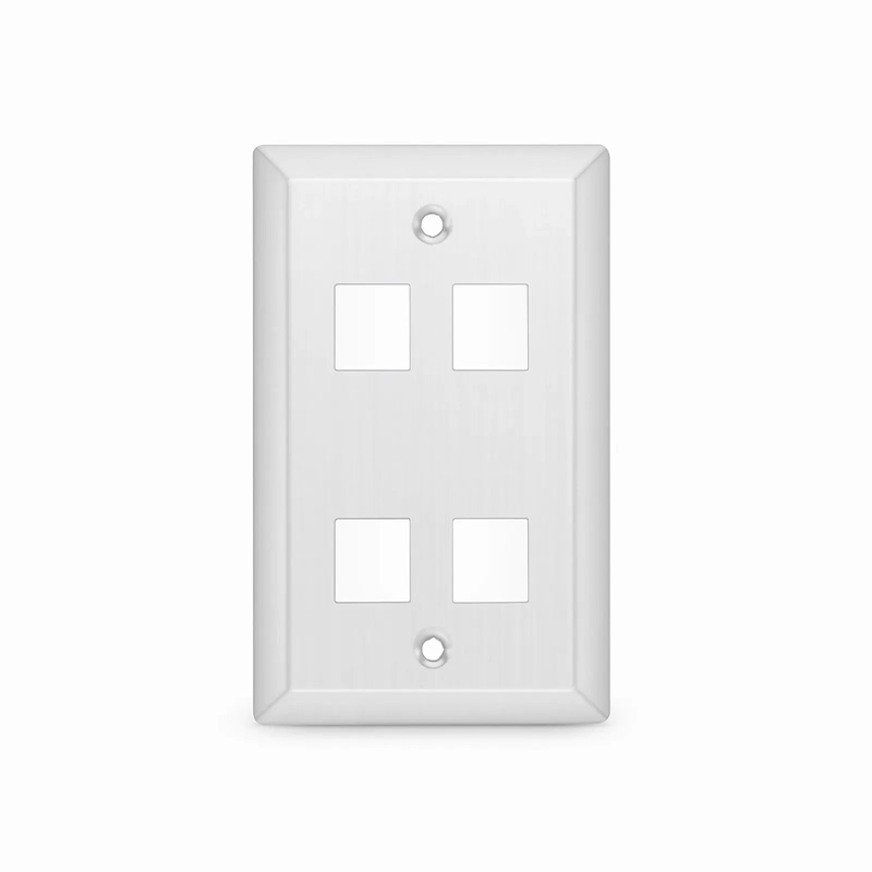 SFPS SyncEase Stainless Steel Four Port Keystone Single Gang Wall Plate SFPS