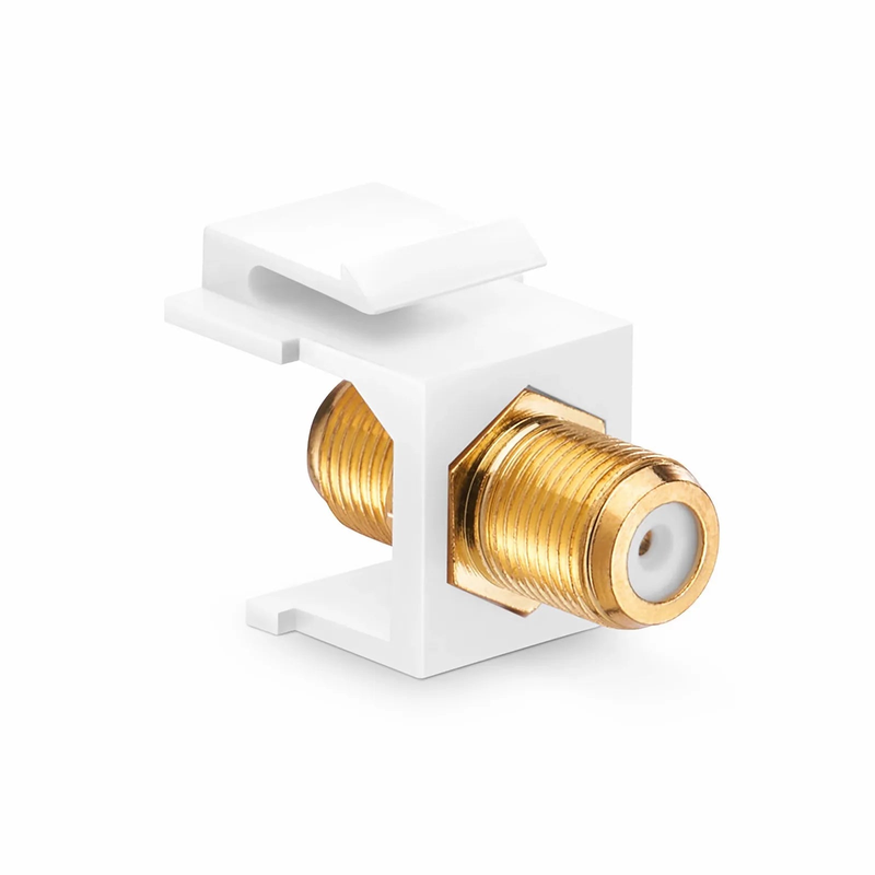 SFPS Feedthrough SyncEase F-Connector, Gold-Plated, White Housing SFPS