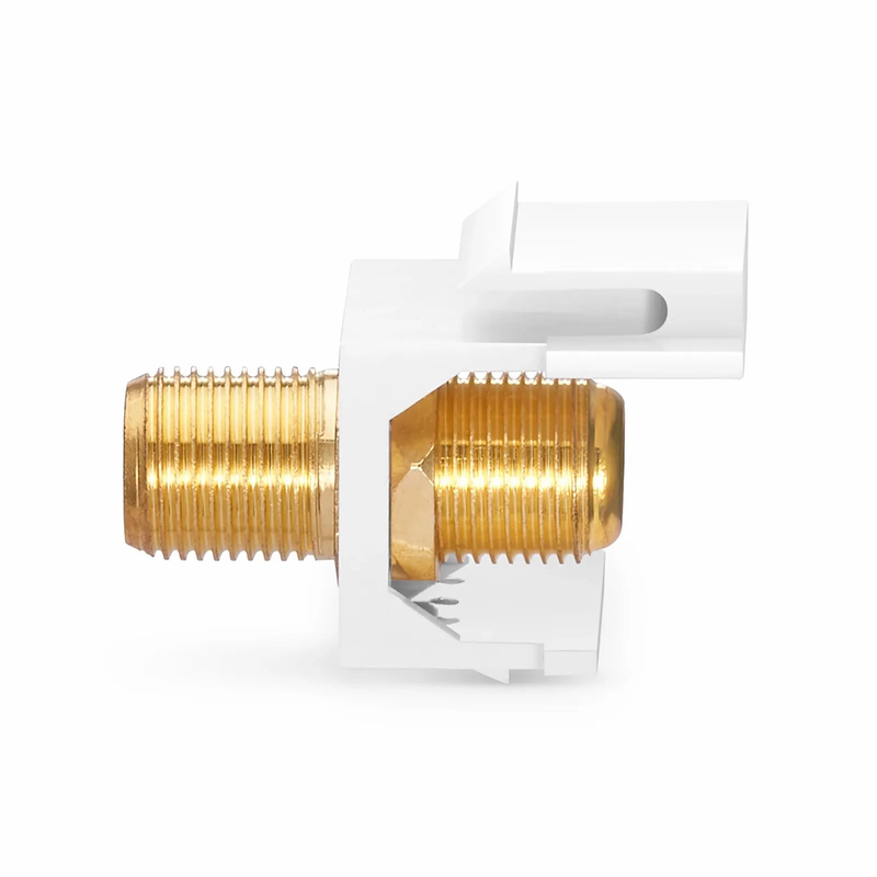 SFPS Feedthrough SyncEase F-Connector, Gold-Plated, White Housing SFPS