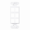 SFPS Faceplate Frame Keystone Insert, 6 Ports, White, 4.09'' x 1.40'' SFPS