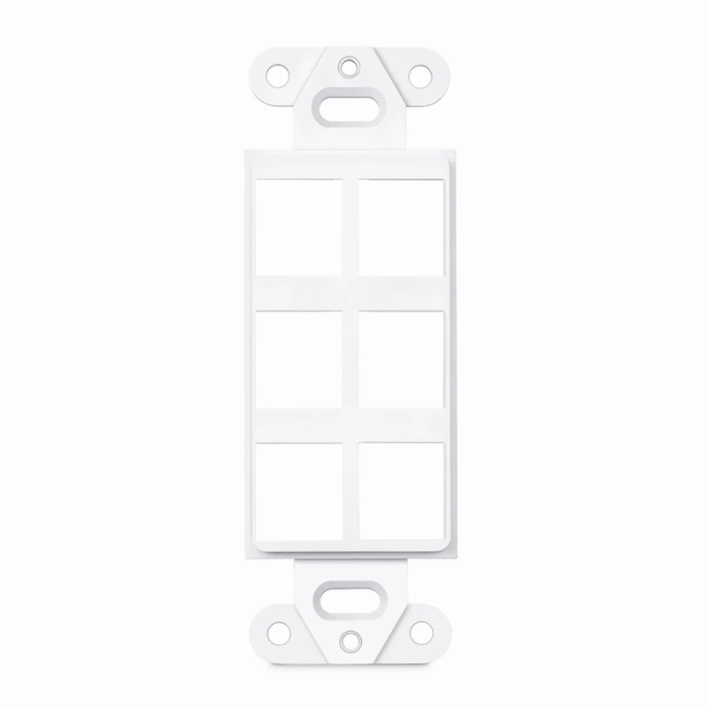 SFPS Faceplate Frame Keystone Insert, 6 Ports, White, 4.09'' x 1.40'' SFPS