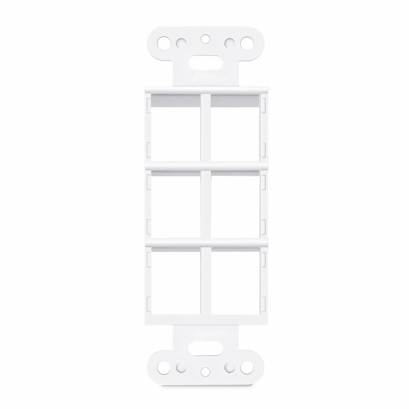 SFPS Faceplate Frame Keystone Insert, 6 Ports, White, 4.09'' x 1.40'' SFPS