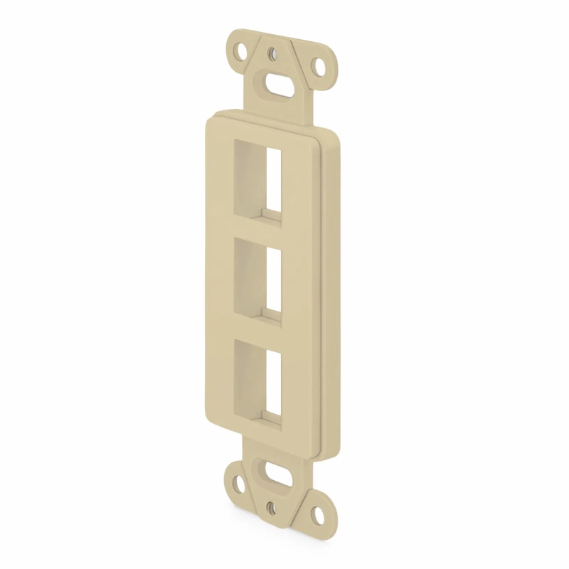 SFPS SyncEaseFFSystem Faceplate Frame Keystone Insert, 3 Ports, Ivory, 4.09'' x 1.4'' SFPS