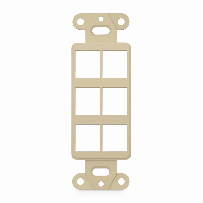 SFPS SyncEaseFFSystem Faceplate Frame Keystone Insert, 6 Ports, Ivory, 4.09'' x 1.4'' SFPS