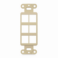 SFPS SyncEaseFFSystem Faceplate Frame Keystone Insert, 6 Ports, Ivory, 4.09'' x 1.4'' SFPS