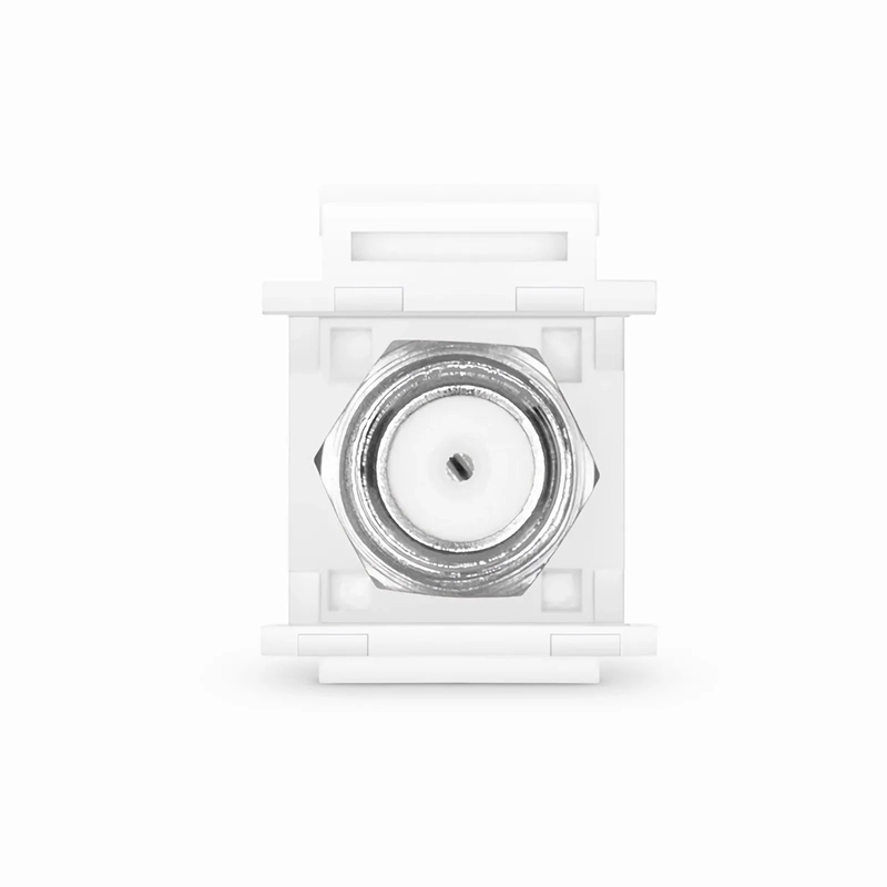 SFPS Feedthrough SyncEase F-Connector, Nickel-Plated, White Housing SFPS