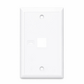 SFPS Single Gang Keystone Faceplate, Computer and Telephone Identification Icons, 1 Port, White, 4.49'' x 2.76'' SFPS