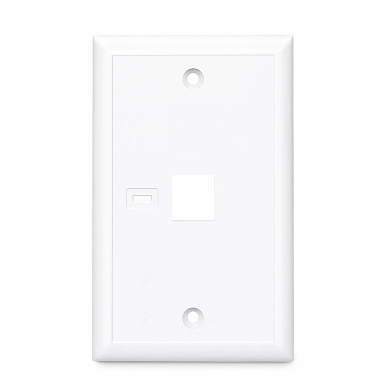 SFPS Single Gang Keystone Faceplate, Computer and Telephone Identification Icons, 1 Port, White, 4.49'' x 2.76'' SFPS