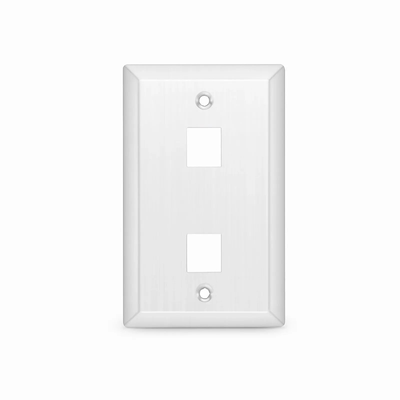 SFPS SyncEase Stainless Steel Two Port Keystone Single Gang Wall Plate SFPS