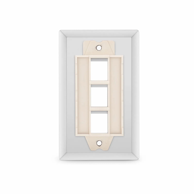 SFPS SyncEase Stainless Steel Three Port Keystone Single Gang Wall Plate SFPS