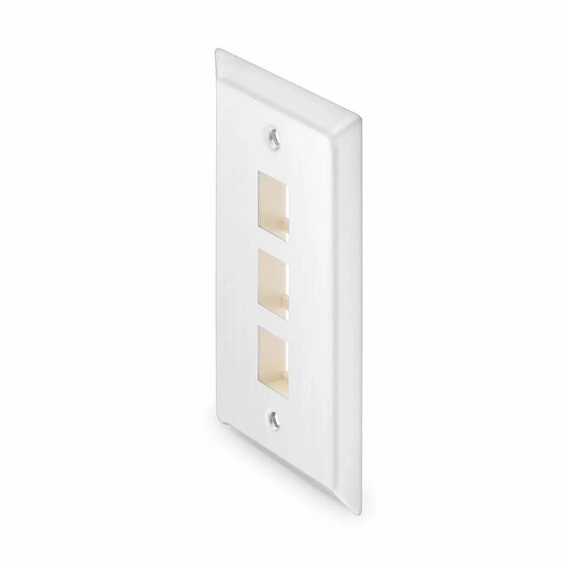 SFPS SyncEase Stainless Steel Three Port Keystone Single Gang Wall Plate SFPS