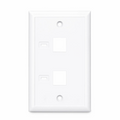 SFPS Single Gang Keystone Faceplate, Computer and Telephone Identification Icons, 2 Ports, White, 4.49'' x 2.76'' SFPS