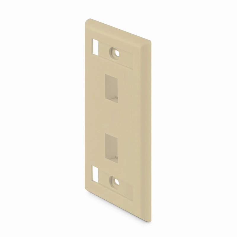 SFPS SyncEase Single Gang Two Port Keystone Faceplate, Label Pockets, Ivory SFPS