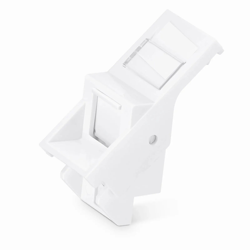 SFPS British-Style Shuttered Faceplate Frame Insert, Label Pockets, Unloaded, Angled, 1 Port, White, 1.97'' x 0.98'' SFPS