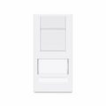 SFPS British-Style Cat6 Shuttered Faceplate Frame Insert, Label Pockets, Flat, 1 Port, White, 1.97'' x 0.98'' SFPS