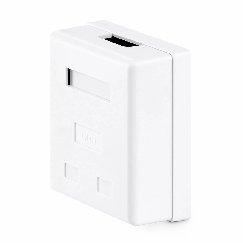 SFPS Cat6 RJ45 Unshielded Surface Mount Box, 2 Ports, White SFPS