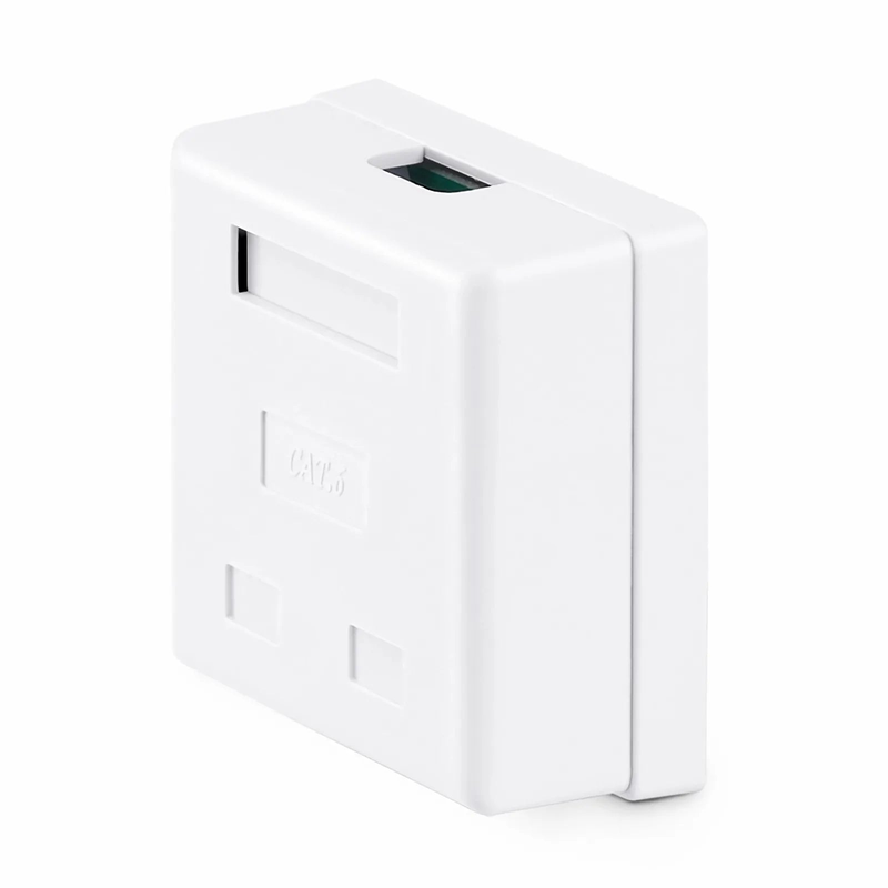 SFPS Cat6 RJ45 Shielded Surface Mount Box, 2 Ports, White SFPS