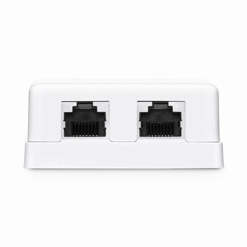 SFPS Cat6 RJ45 Shielded Surface Mount Box, 2 Ports, White SFPS