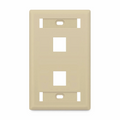 SFPS SyncEase Single Gang Two Port Keystone Faceplate, Label Pockets, Ivory SFPS